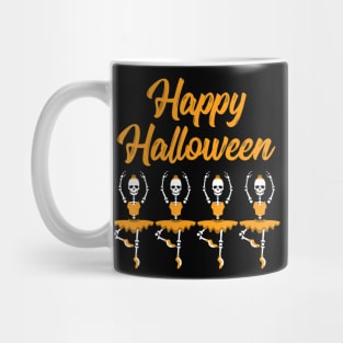 Halloween T Shirt For Dancers Dancing Skeleton Ballet Gift Mug